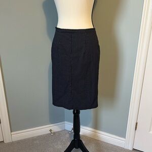 Brenda Beddome Black Pinstripe Pencil Skirt | Exposed Zip